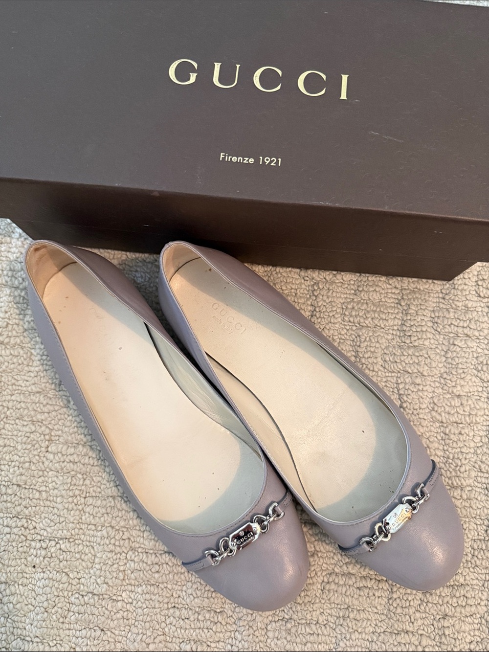 Gucci Leather Ballet Flats with Horsebit Accent